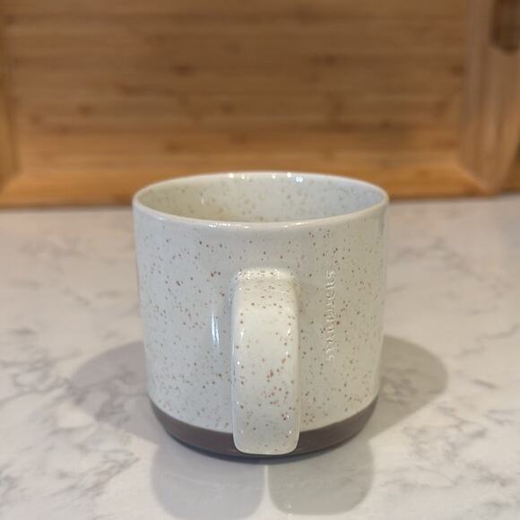 Starbucks 2017 Metallic Rose Gold Heart Speckled Ceramic Coffee Mug 12 fl oz - Picture 2 of 7